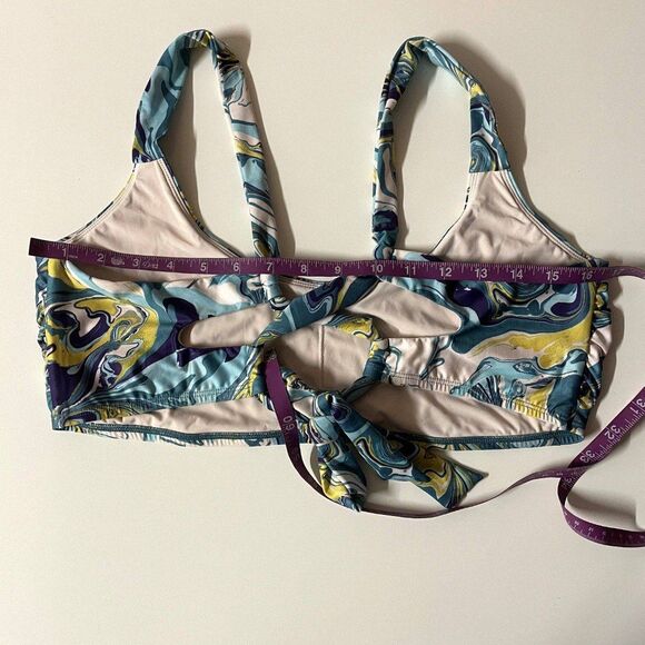 ModCloth Blue Marble Swirl Swim Top Size XL EUC - Picture 7 of 12